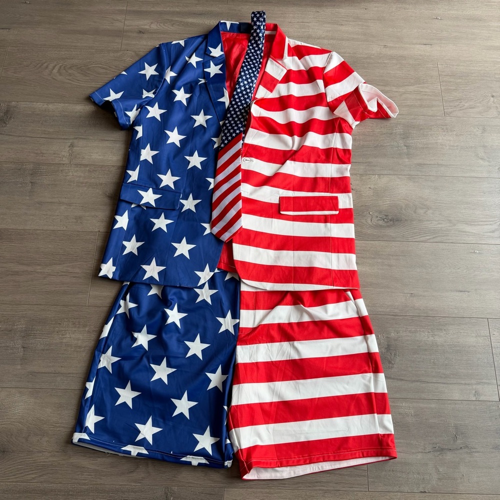 Men’s Mainfini American Flag short suit set - size XL